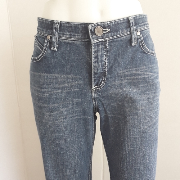 WRANGLE Q-BABY EMBELLISHED POCKETS BOOT CUT JEANS SZ 7/8 X 34 - Picture 3 of 10